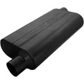 Flowmaster 942553 50 Series Delta Flow Muffler with 2.5 Inch Offset Inlet and Outlet, Oval Steel Body