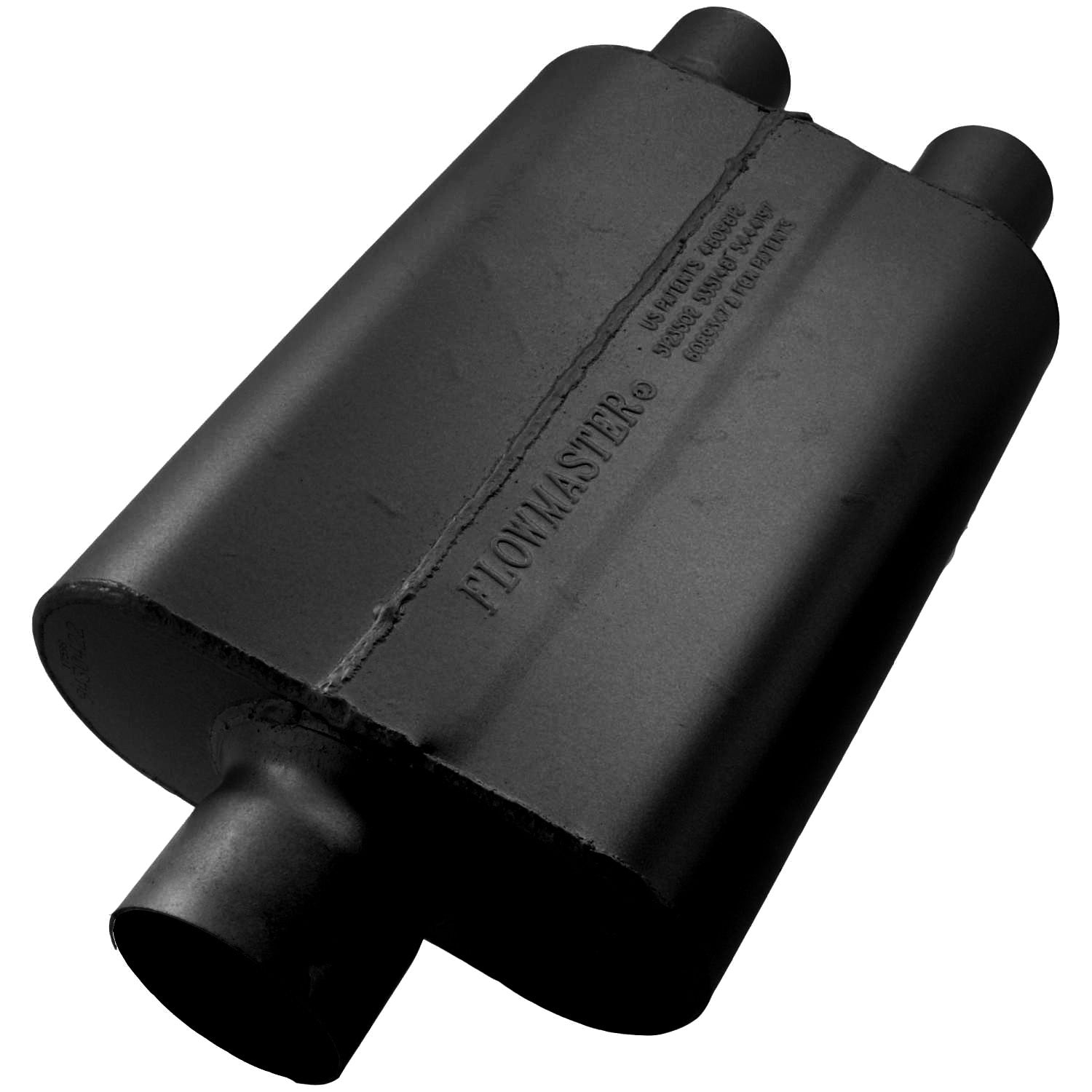 Flowmaster 9430422 40 Series Delta Flow Muffler with 3-Inch Center Inlet and Dual 2.25-Inch Outlets