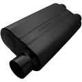 Flowmaster 9430512 50 Series Delta Flow Muffler with 3-Inch Offset Inlet and Dual 2.5-Inch Outlets