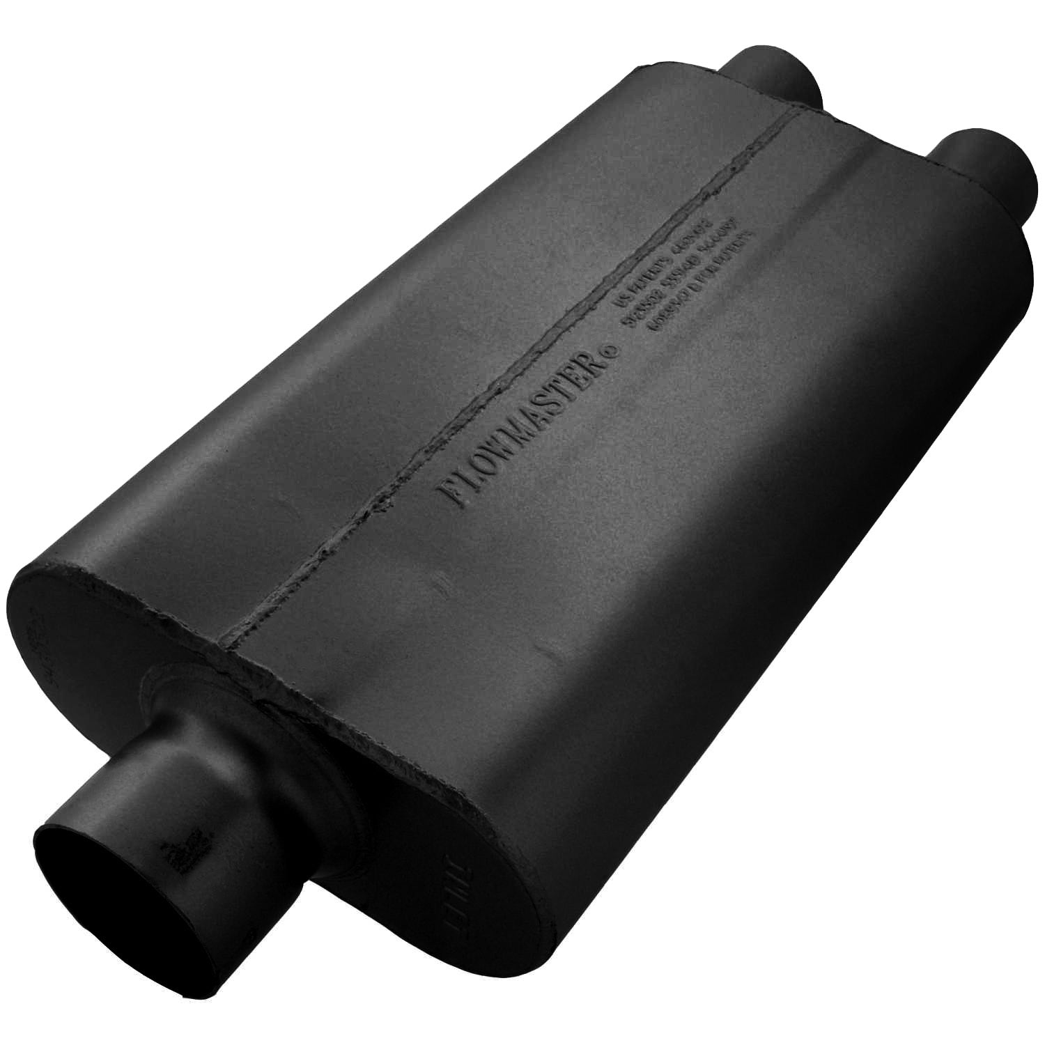 Flowmaster 9430522 50 Series Delta Flow Performance Truck Muffler with 3-Inch Center Inlet and Dual 2.25-Inch Outlets