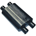 Flowmaster Super 40 Series Muffler Part Number 9525454 Dual 2.5 Inch Inlets and Outlets Black Steel Oval Body