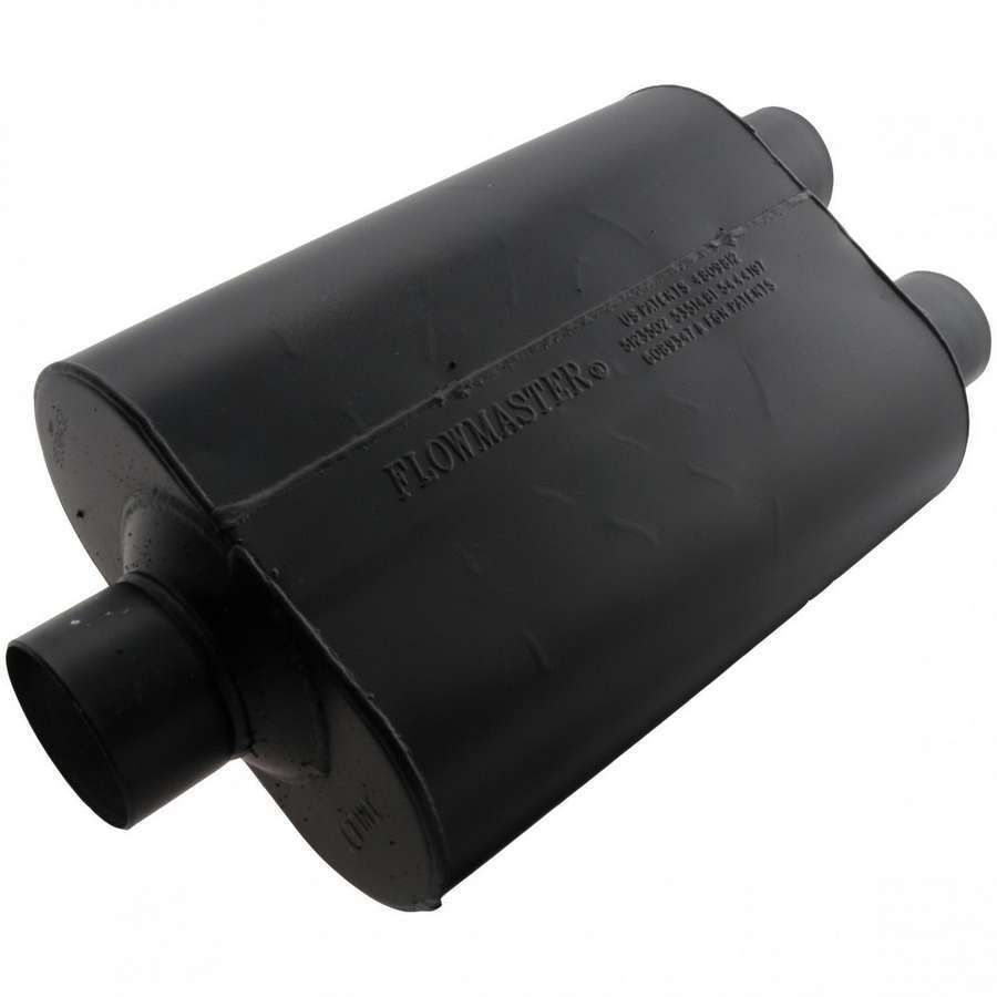 Flowmaster Super 40 Series Muffler Part Number 9530452 with 3-Inch Center Inlet and Dual 2.5-Inch Outlets
