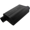 Flowmaster Super 40 Series Muffler Part 953048 with 3 Inch Offset Inlet and Outlet, Steel, Black Finish, 19.5 Inch Length
