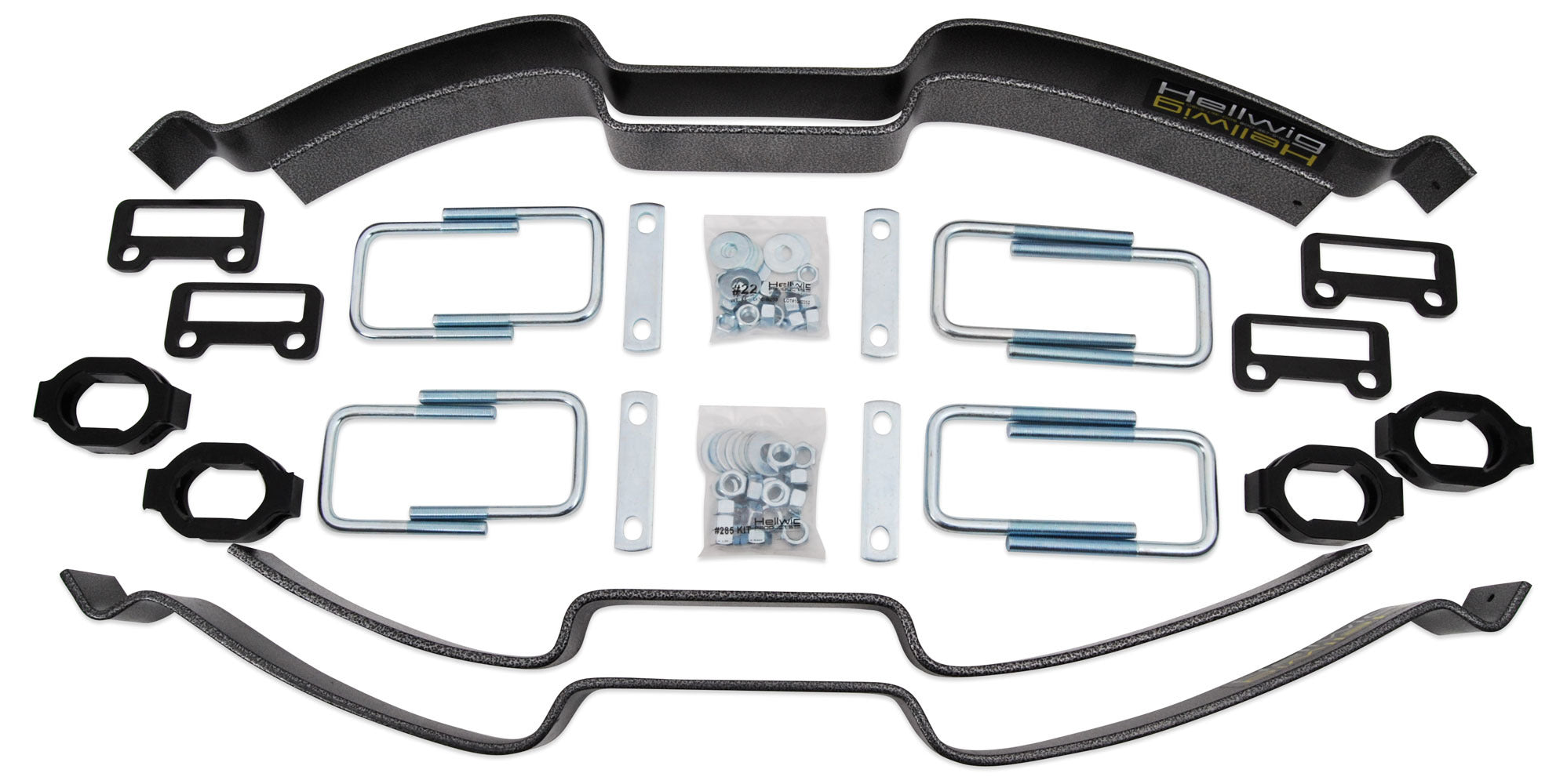 Hellwig Pro-Series Helper Spring Kit 61915 for GM Fullsize Trucks, Rear Steel Add-A-Leaf with Silver Powder Coat