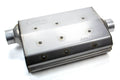 Hooker 21502HKR Aero Chamber Muffler with 2.5 Inch Offset Inlet and Center Outlet, 14x10.25x4.75 Inch Oval Steel Body