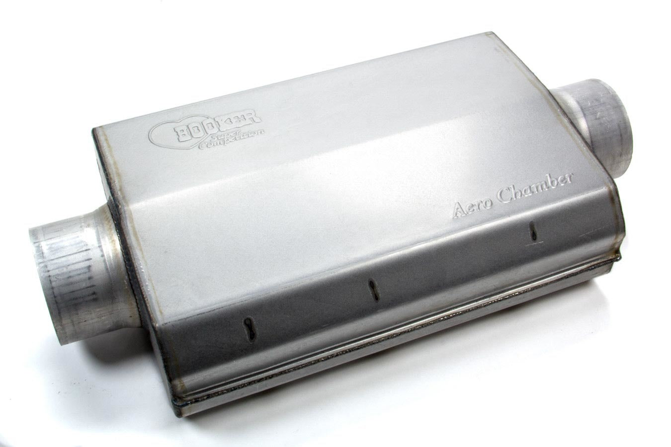 Hooker Aero Chamber Muffler 21507HKR with 3.5-inch Center Inlet and Outlet, 14 x 10.25 x 4.75-inch Oval Steel Body