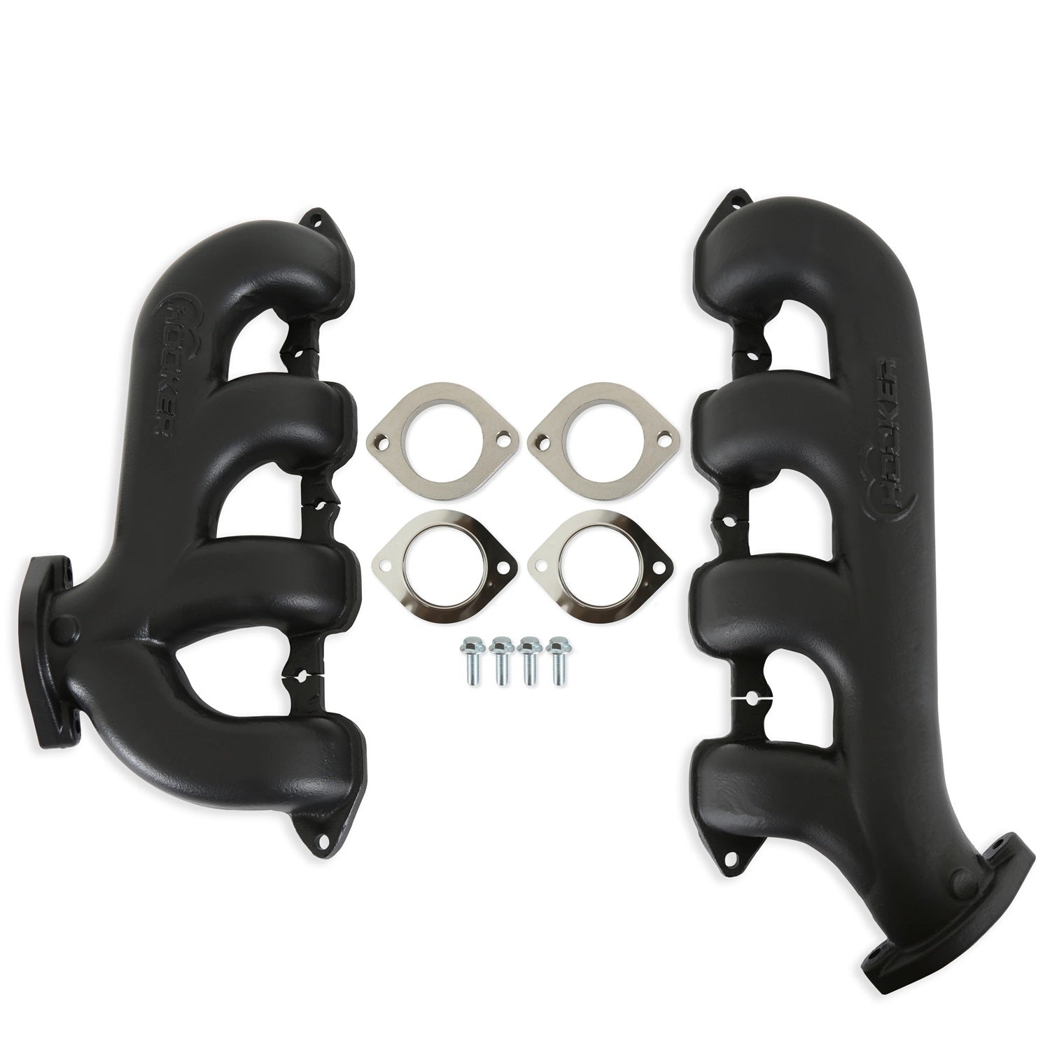 Hooker BHS5198 Exhaust Manifold Set for GM LT-Series with Small Block Chevy Exit, Cast Iron, Black Ceramic Coated