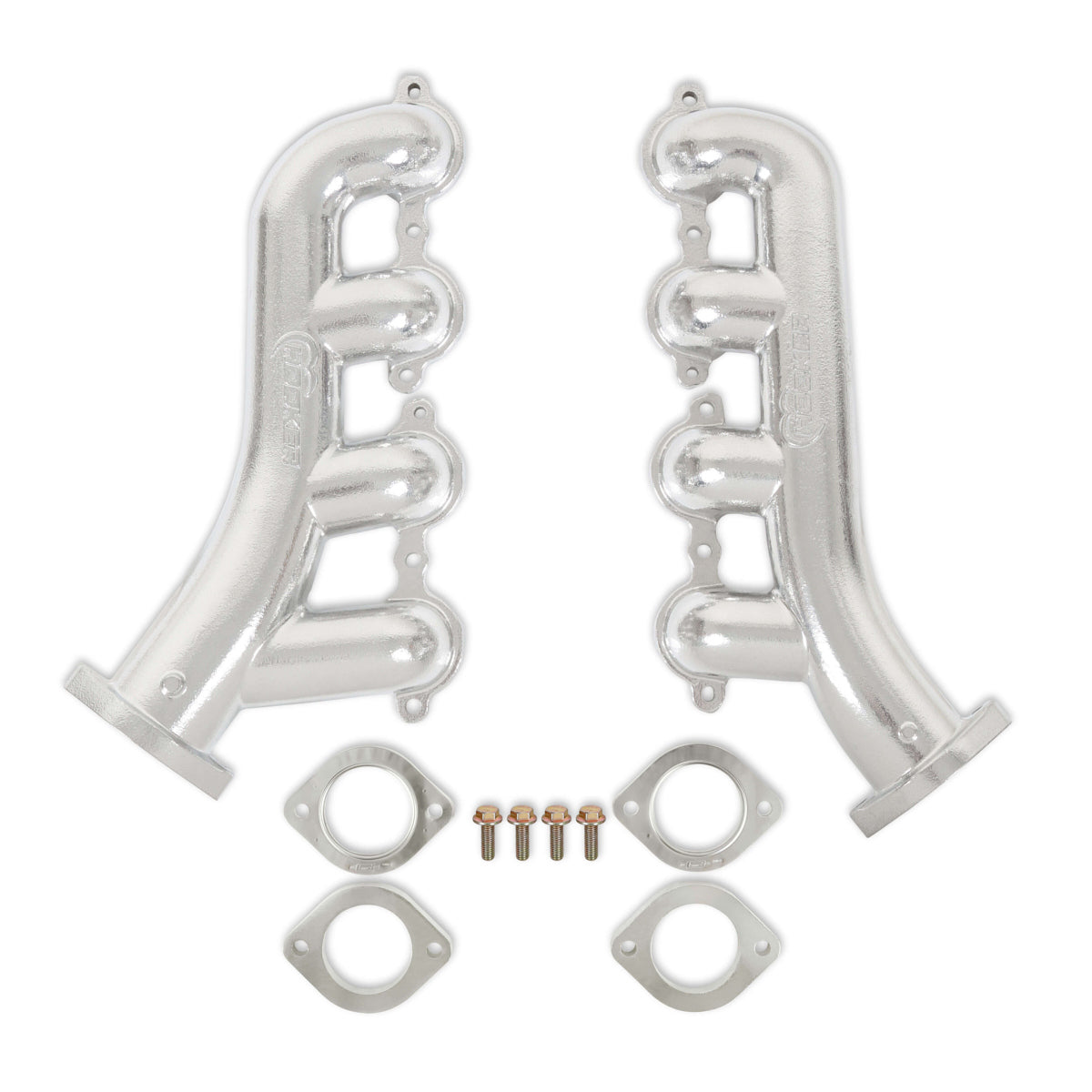 Hooker BHS594 Exhaust Manifold Set for GM LS Series Engines, Iron, Silver Ceramic Coated, Pair