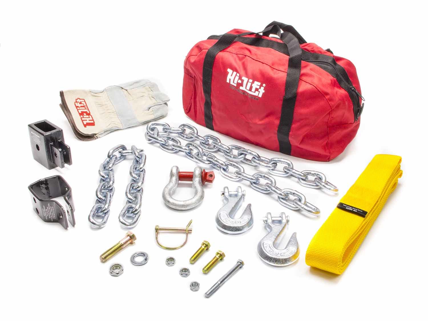 Hi-Lift Off-Road Kit with Jack Accessories, Includes Bag, Gloves, Tree Strap, and Winch Tensioner - Model ORK
