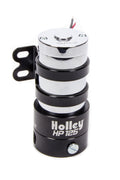 Holley 12-125 HP Series Billet Base Electric Fuel Pump, Inline, 125 GPH at 7 PSI, 3/8 in NPT Female Inlet and Outlet, Black and Chrome Finish