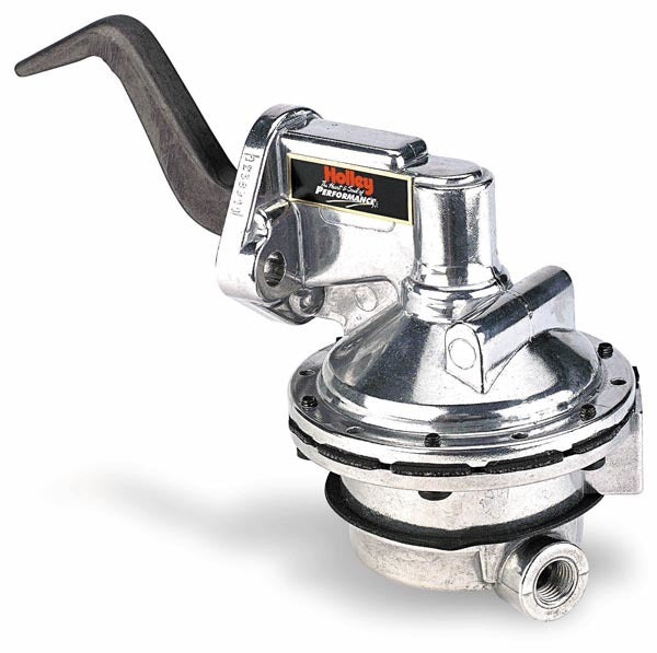 Holley 12-389-11 Pontiac 389 Fuel Pump with Mechanical Operation, 110 GPH, 6.5-8 PSI, 1/4 Inch NPT Female Inlet and Outlet, Aluminum Polished Finish