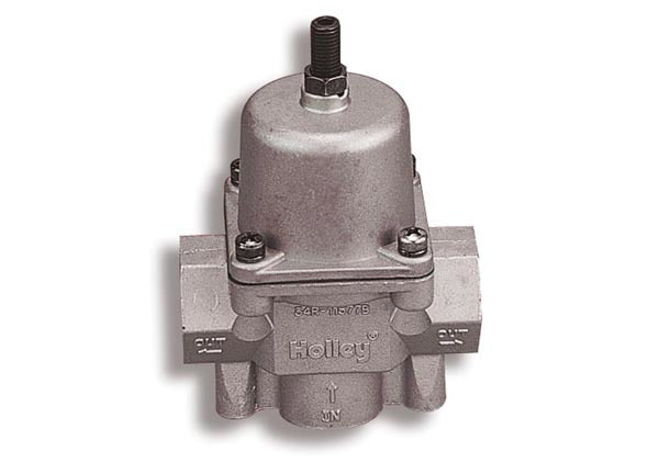 Holley 12-704 Fuel Pressure Regulator for E85, Gasoline, and Methanol with 4.5 to 9 PSI Pressure Range