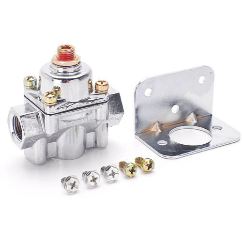 Holley 12-804 Fuel Pressure Regulator, Street / Strip, 1 to 4 psi, In-Line, 3/8 inch NPT Aluminum Chrome Finish