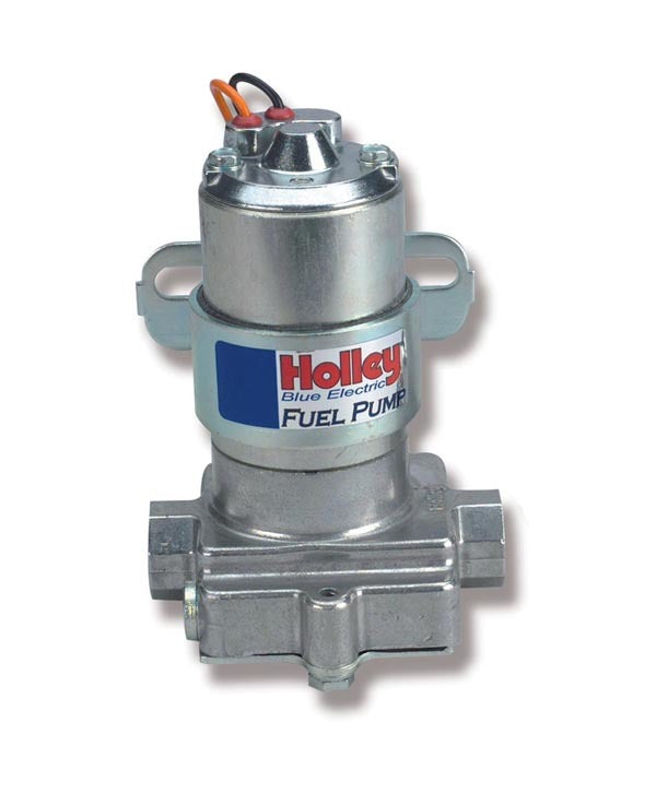 Holley 12-812-1 Electric Fuel Pump Race Without Regulator, 88 GPH at 9 PSI, In-Line Design with 3/8 Inch NPT Fittings, Aluminum Construction, Silver Finish