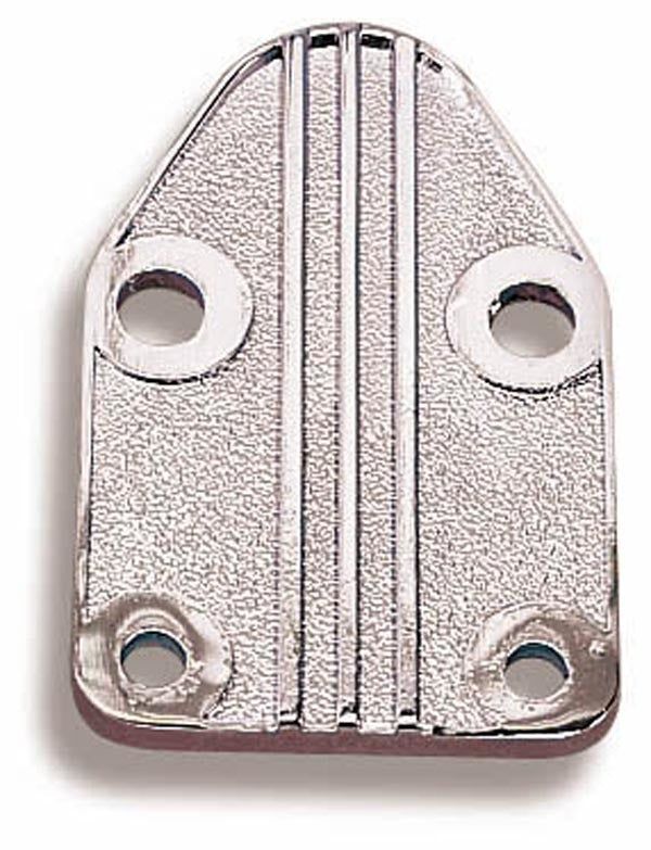 Holley SBC Fuel Pump Block Off Steel Chrome for Chevrolet V8 Engines
