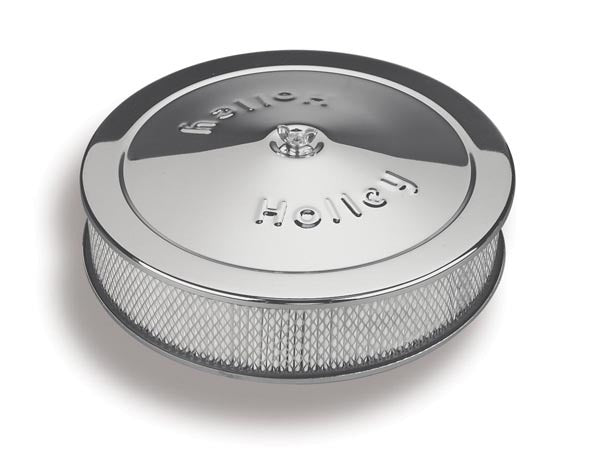 Holley 120-102 14 Inch Chrome Air Cleaner Assembly with 3 Inch Element and Dropped Base