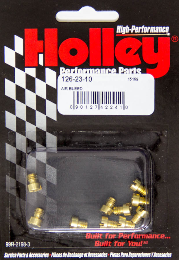Holley 126-43-10 Dominator HP Air Bleed, 0.043 Inch Diameter, Brass Set of 10