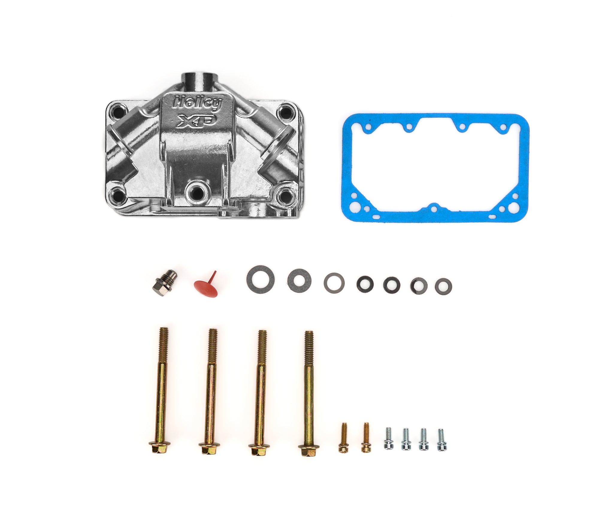 Holley 134-78S Ultra HP Fuel Bowl Kit for 4150, 4160, and 4500 Carburetors, Aluminum, Tumble Polished, Center Hung with Sight Window