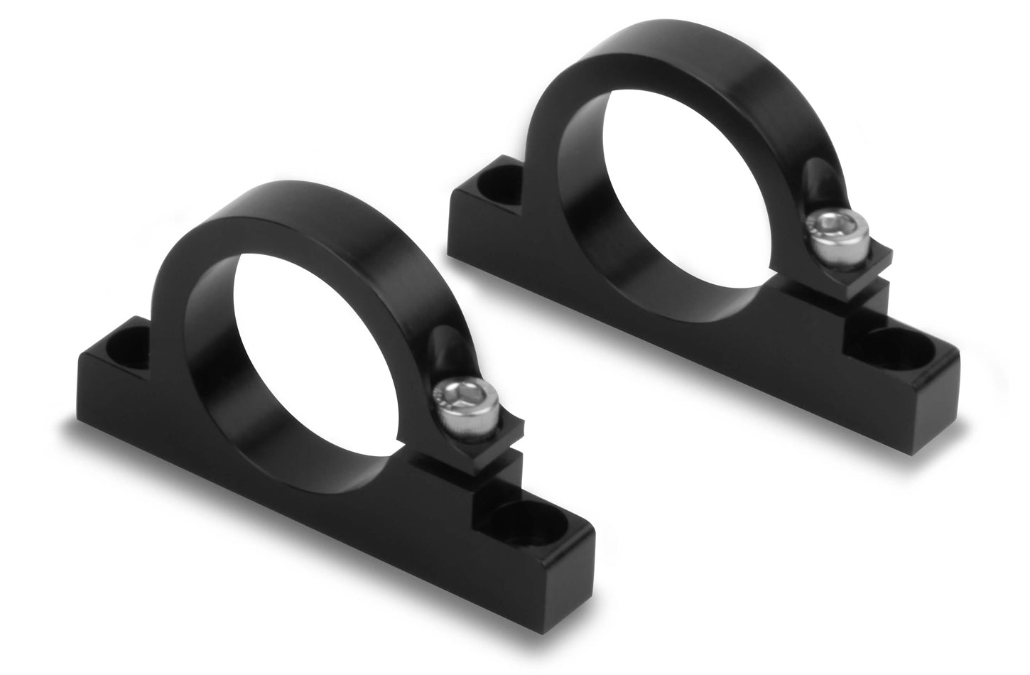 Holley 162-573 Fuel Filter Bracket Kit for 100 GPH Fuel Filters, Pair, Aluminum, Black Anodized, Clamp-On, 1.5-inch OD Tubes