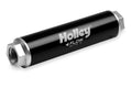 Holley 162-575 VR Series Fuel Filter, In-Line, 10 Micron, 12 AN O-Ring, Aluminum Black/Clear Anodized