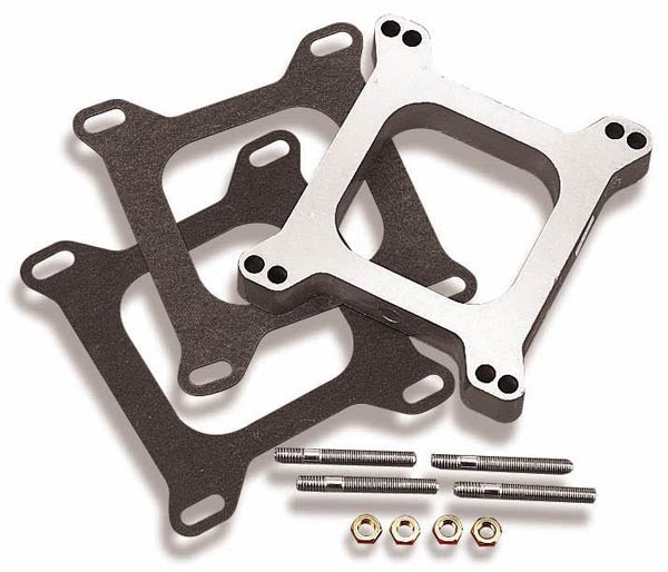 Holley 17-27 1 Inch Carburetor Spacer Open Square Bore Aluminum Natural