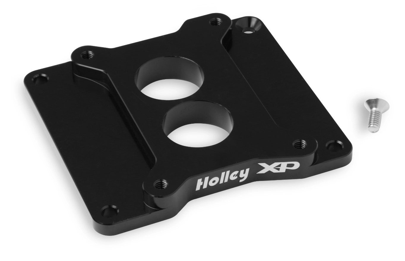 Holley 17-90 2BBL XP Carburetor Adapter for Square Bore Holley 2-Barrel, 0.75 Inch Thick, Black Anodized Aluminum