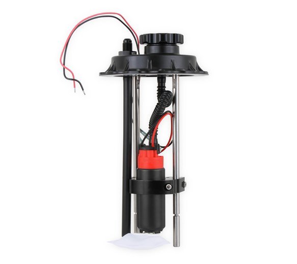 Holley 19-380 Sniper EFI Fuel Pump Module, 340 LPH, In-Tank Electric Fuel Pump with 6 AN Inlet and Outlet Ports, Black Finish