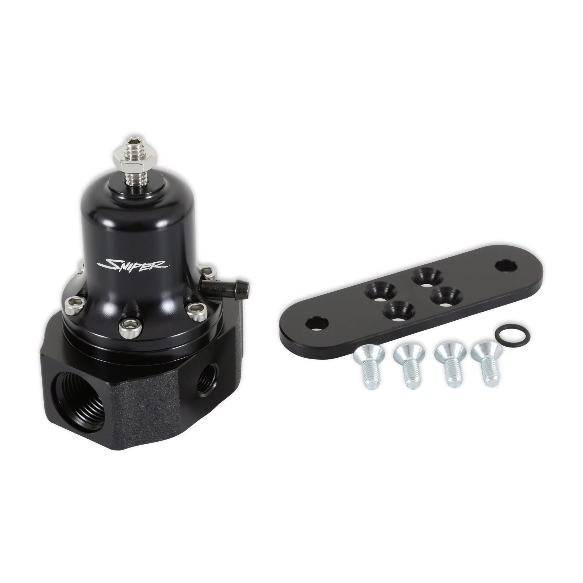 Holley 19-395 Sniper Billet EFI Fuel Pressure Regulator with 8AN ORB Ports and Bypass for Gas, E85, and Methanol