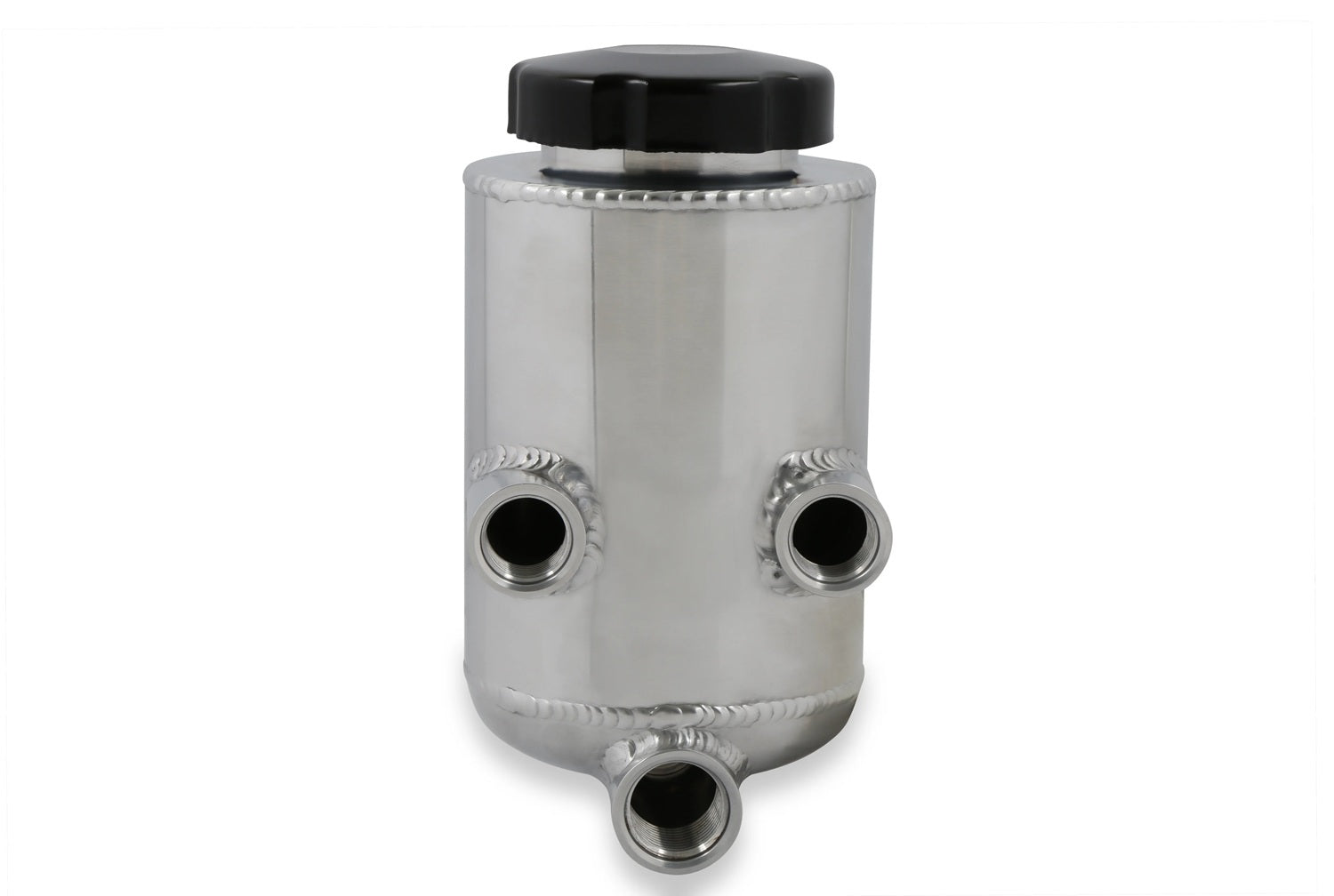 Holley Power Steering Reservoir with Adapters Part Number 198-211, Aluminum, Polished Finish
