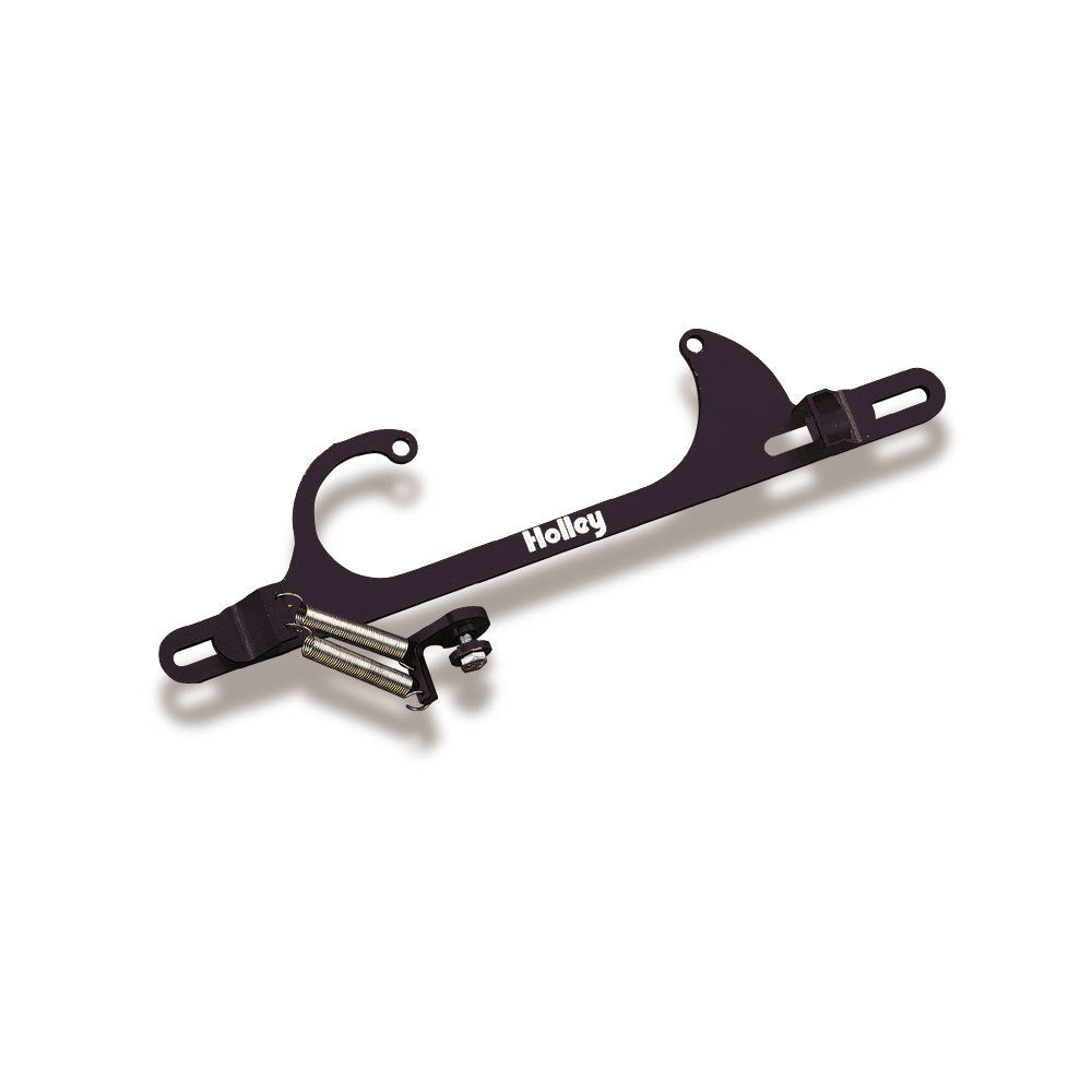 Holley 20-112 Throttle Cable Bracket with Return Spring for 4150/4160 Carburetors, Aluminum Black Anodized