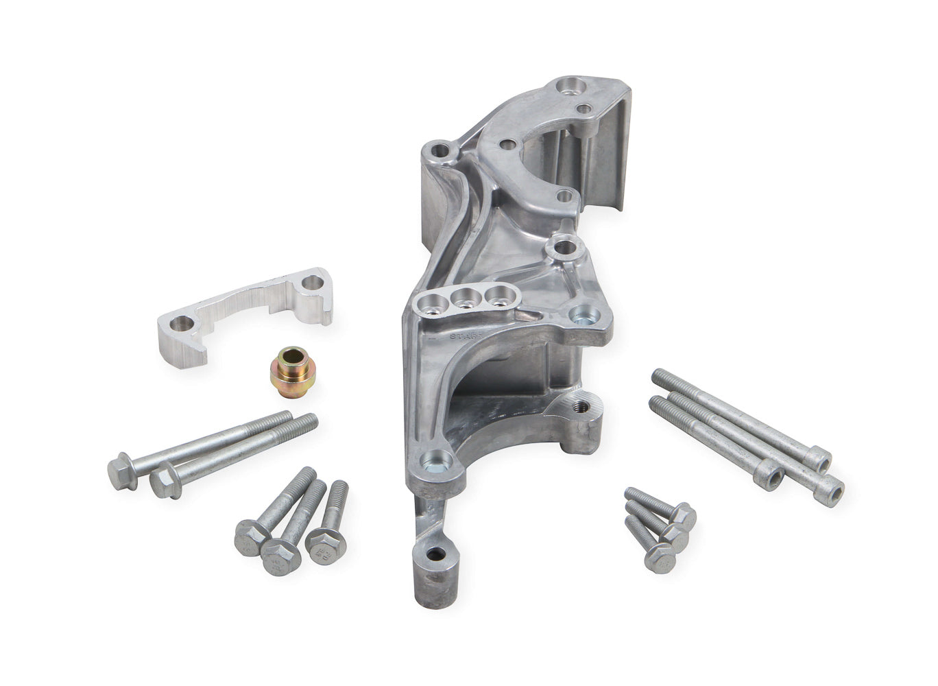 Holley LS Series Accessory Drive Bracket Kit for Power Steering and Alternator, Cast Aluminum, Natural Finish