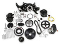 Holley GM LS Series Mid Mount Complete Accessory Kit 6-Rib Serpentine Pulley in Black, Part Number 20-180BK