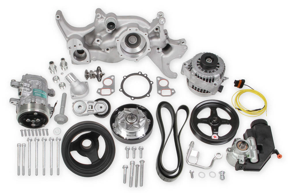 Holley LS Series 20-185 Pulley Kit with 6-Rib Serpentine Belt for GM LS Engines