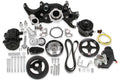 Holley 20-185BK LS Series Mid-Mount Complete Engine Accessory System with 6-Rib Serpentine Pulley Kit, Cast Aluminum, Black Finish