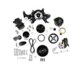Holley 20-240BK Mid-Mount Accessory Drive System for Small Block Chevy, Black Anodized Aluminum, 6-Rib Serpentine Pulley Kit