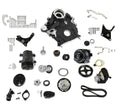 Holley 20-310BK Complete Accessory Drive Kit for Ford 7.3L Godzilla with 6-Rib Serpentine Steel Pulley Set in Black