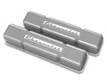 Holley SBC Valve Covers Finned Vintage Series Natural Aluminum Pair