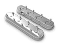 Holley GM LS Series Tall Valve Cover Set with Baffled Design and Coil Mounting Bosses, Polished Aluminum