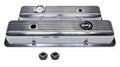Holley SBC Muscle Series Valve Covers 241-137 Polished Aluminum Small Block Chevy Baffled Finned Design