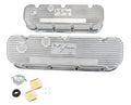 Holley 241-151 M/T Polished Valve Cover Set for Big Block Chevy Tall Finned Design