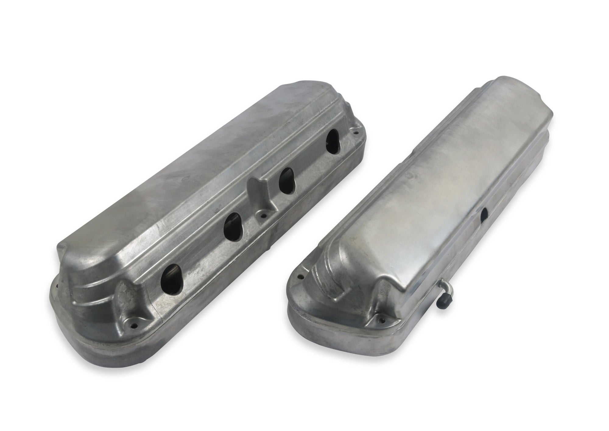 Holley 241-185 GM LS-Series 2-Piece Aluminum Valve Cover Set Natural Finish