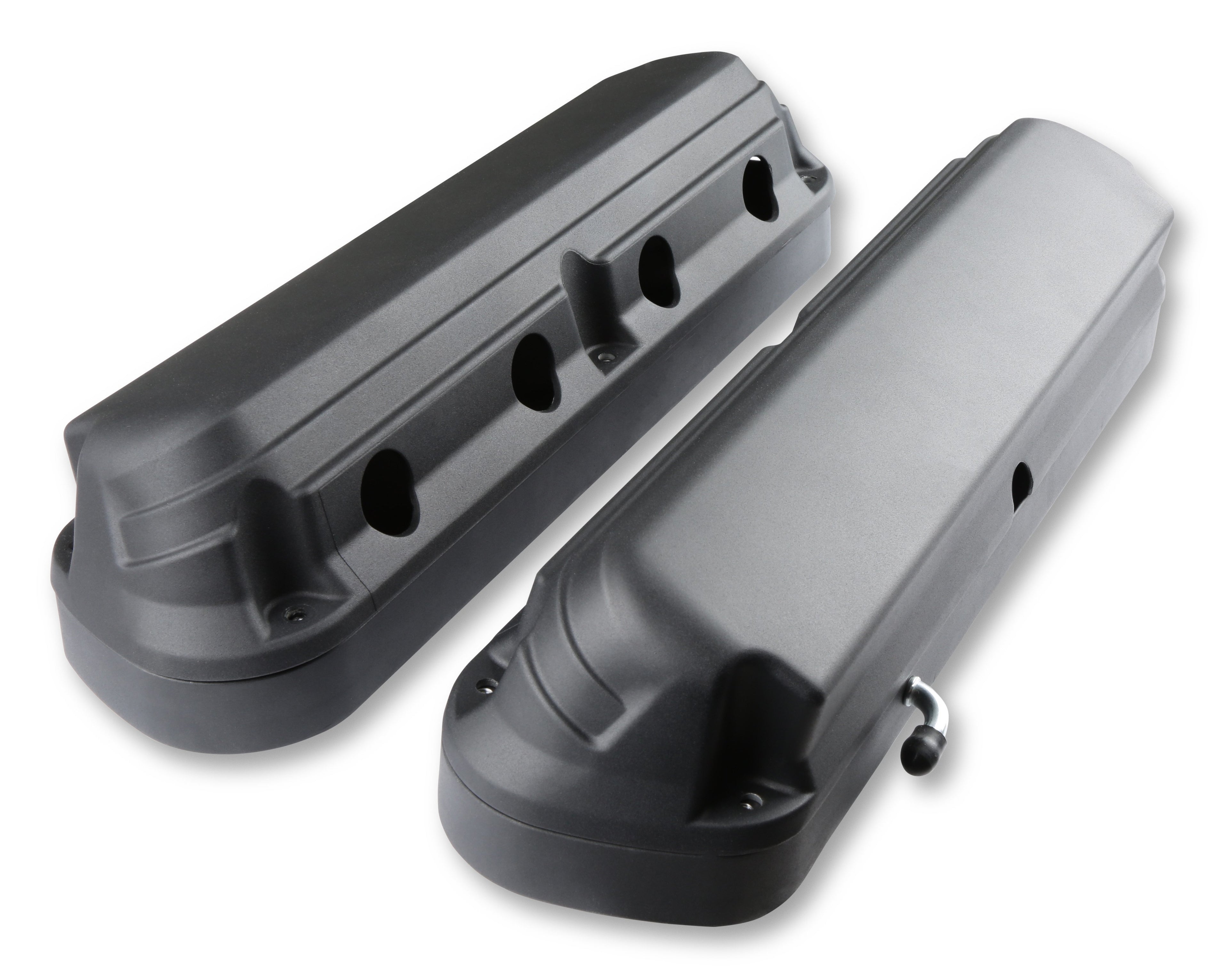 Holley 241-187 Aluminum Valve Cover Set for GM LS Series with Black Finish, Tall Baffled Design, 2-Piece Pair