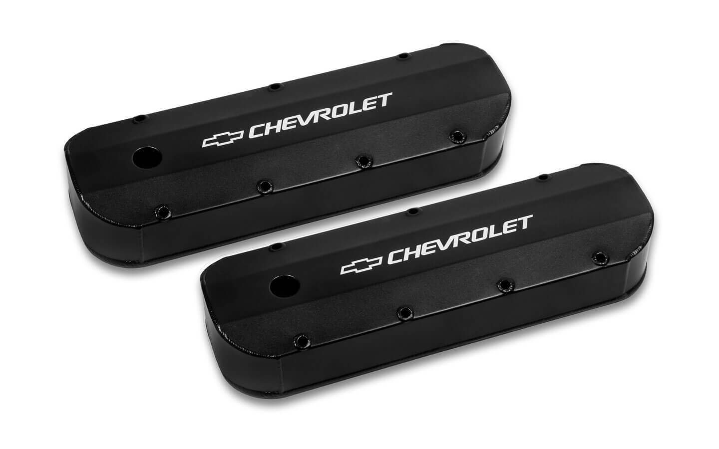 Holley 241-279 GM Track Series Tall Baffled Aluminum Valve Cover for Big Block Chevy with Breather Hole and Hardware
