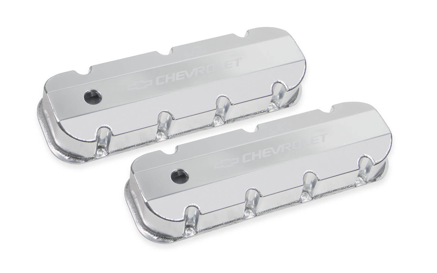 Holley 241-280 GM Track Series Tall Baffled Aluminum Valve Cover for Big Block Chevy with Breather Hole and Hardware