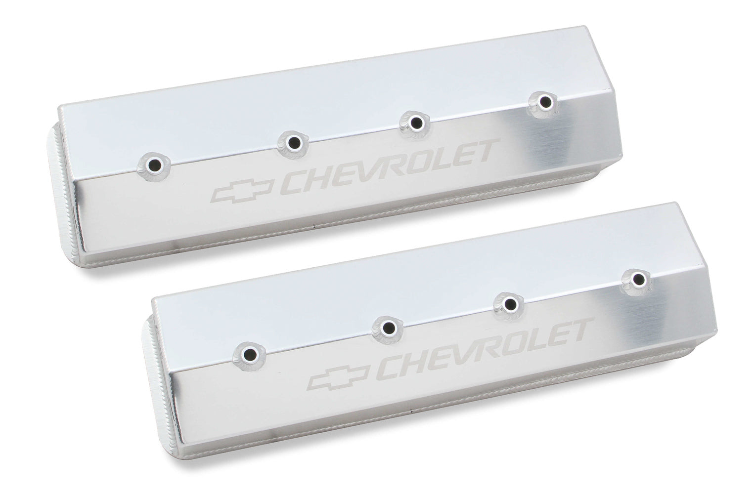 Holley 241-285 GM Track Series Tall Aluminum Valve Cover for Small Block Chevy with Hardware and Bowtie Logo