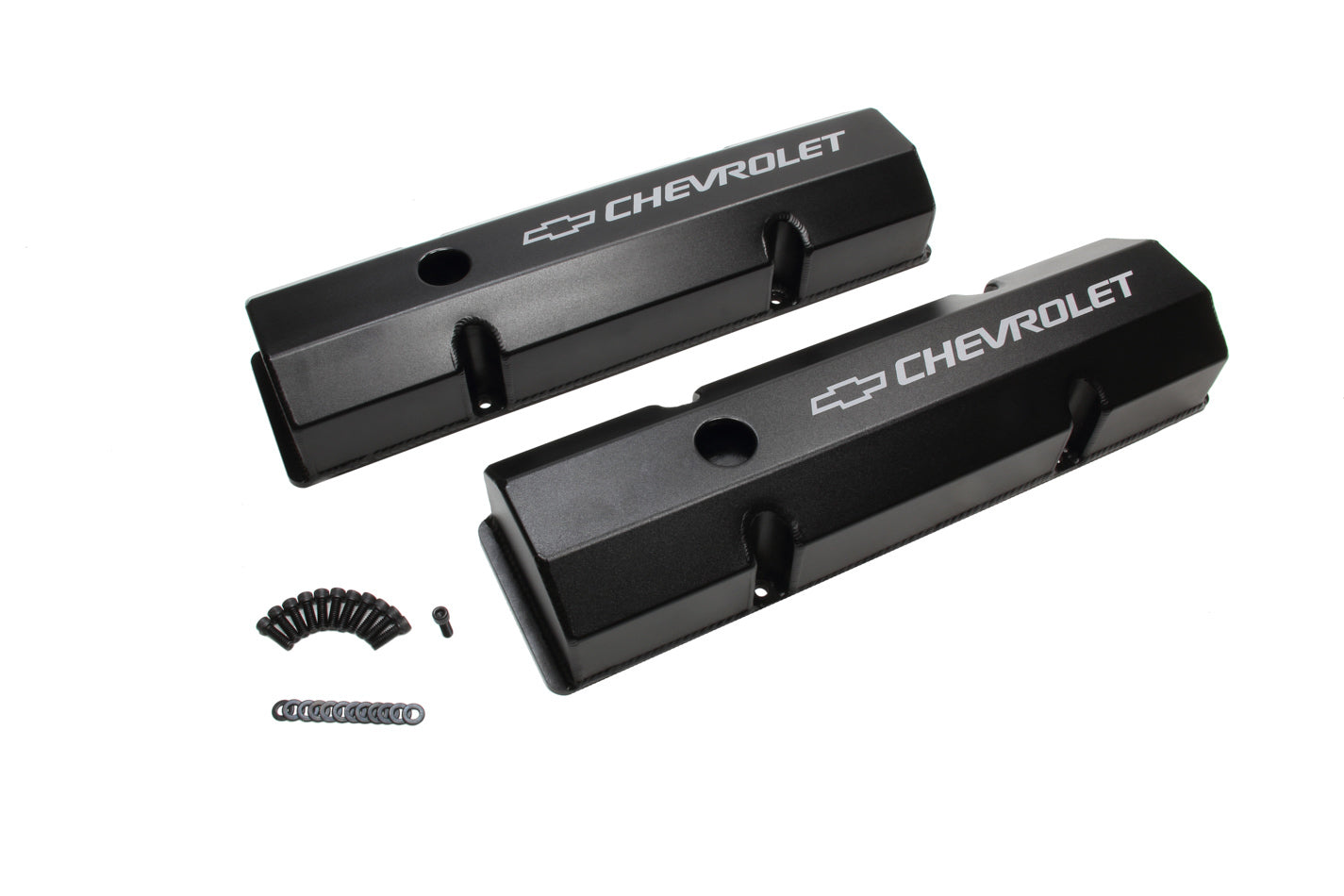 Holley 241-288 GM Track Series Tall Valve Cover for Small Block Chevy with Black Powder Coat Finish