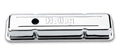 Holley SBC Chrome Valve Covers with Holley Logo - Short Pair