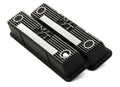 Holley 241-83 SBC M/T Valve Cover Set with Finned Design and Black Wrinkle Finish