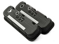 Holley 241-85 BBC M/T Valve Cover Set - Black Wrinkle Finish for Big Block Chevy