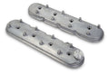 Holley GM LS1 Valve Cover Set with Natural Aluminum Finish, Stock Height, Baffled Design, Coil Mounting Bosses